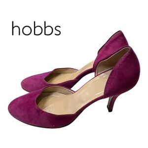 Hobbs London Pink Magenta Suede Leather Heels 38.5